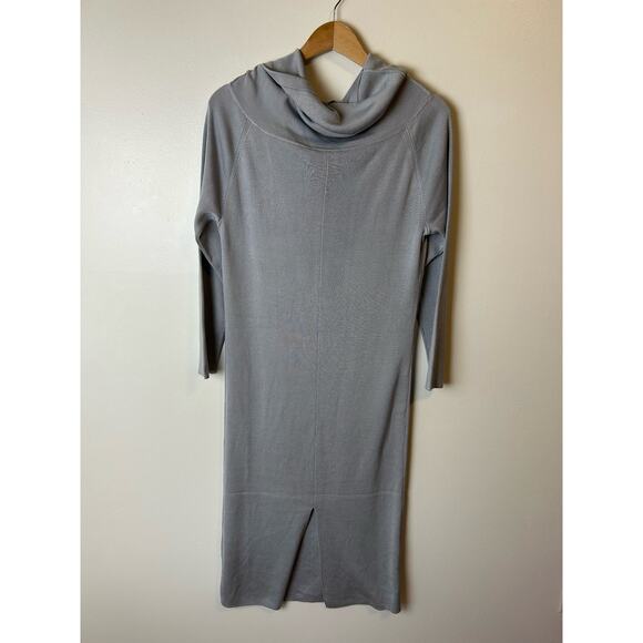 MM Lafleur The Lalita Dress Pale Grey Silk Jersey Knit Midi Dress Size‎ L - Picture 3 of 6